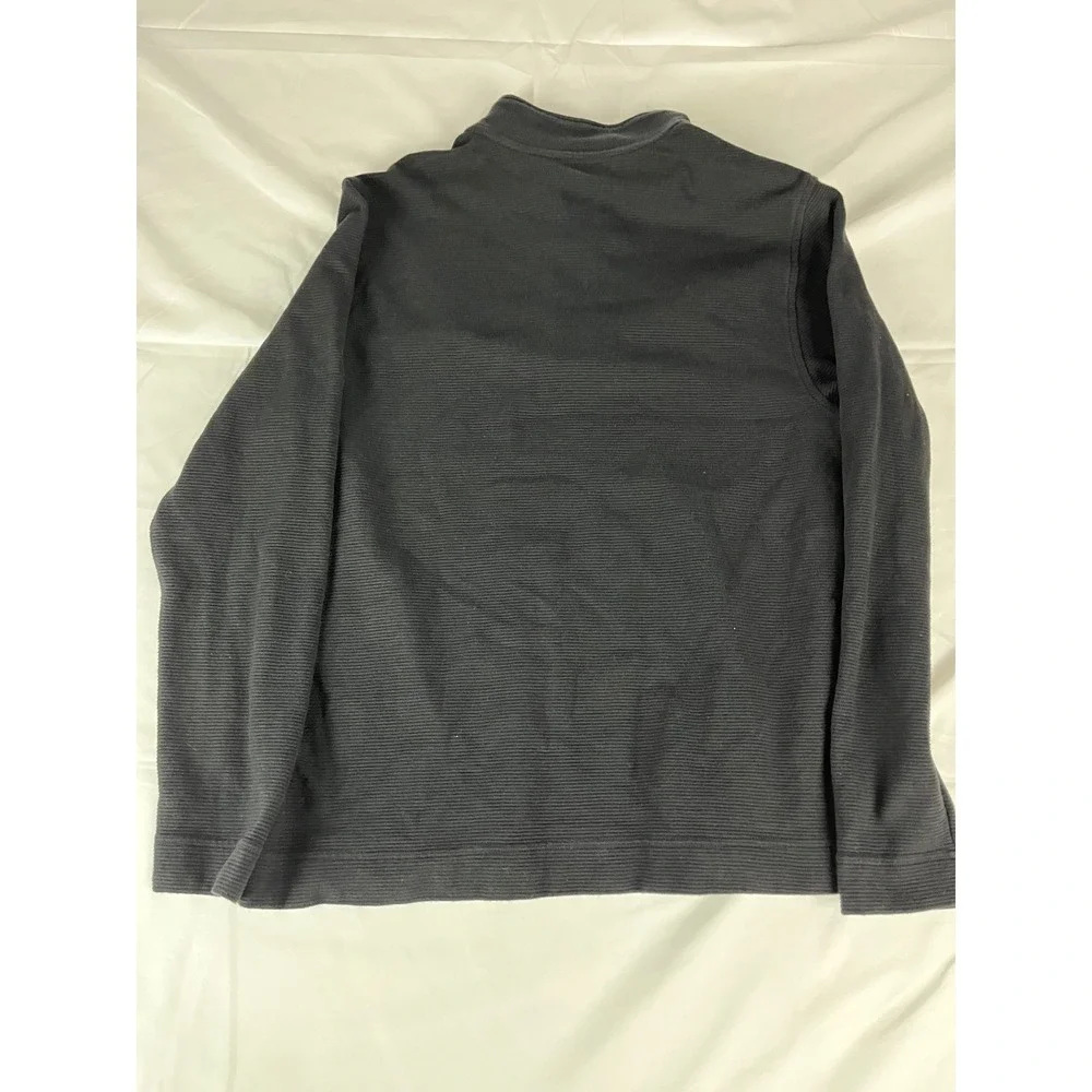 Van Heusen Mens Medium Black 1/4 Zip Pullover Classic Fit‎ Ribbed Long Sleeve